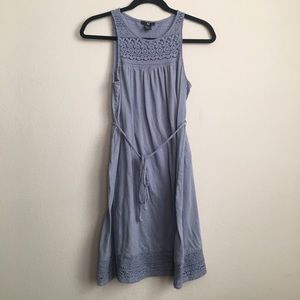 H&M Blue Cotton Sundress, Tie-Waist - Size Small